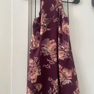 Lulu's Plum Floral Halter Dress